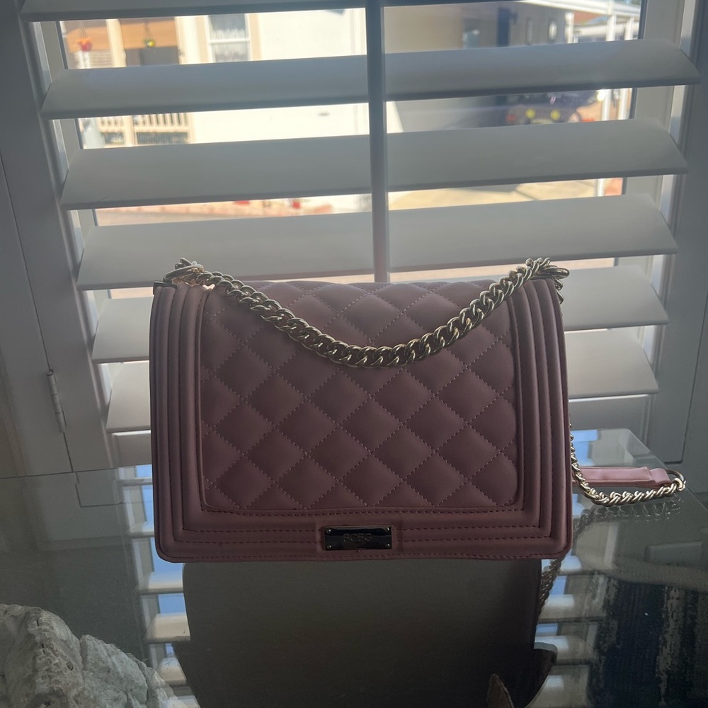 BCBG Paris Pink Quilted Crossbody Bag